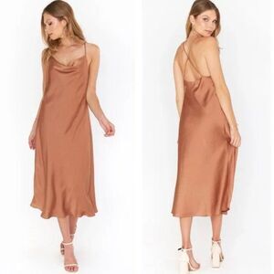 Show Me Your MuMu Cooper Satin Verona Cowl Dress Size X-Small NWT